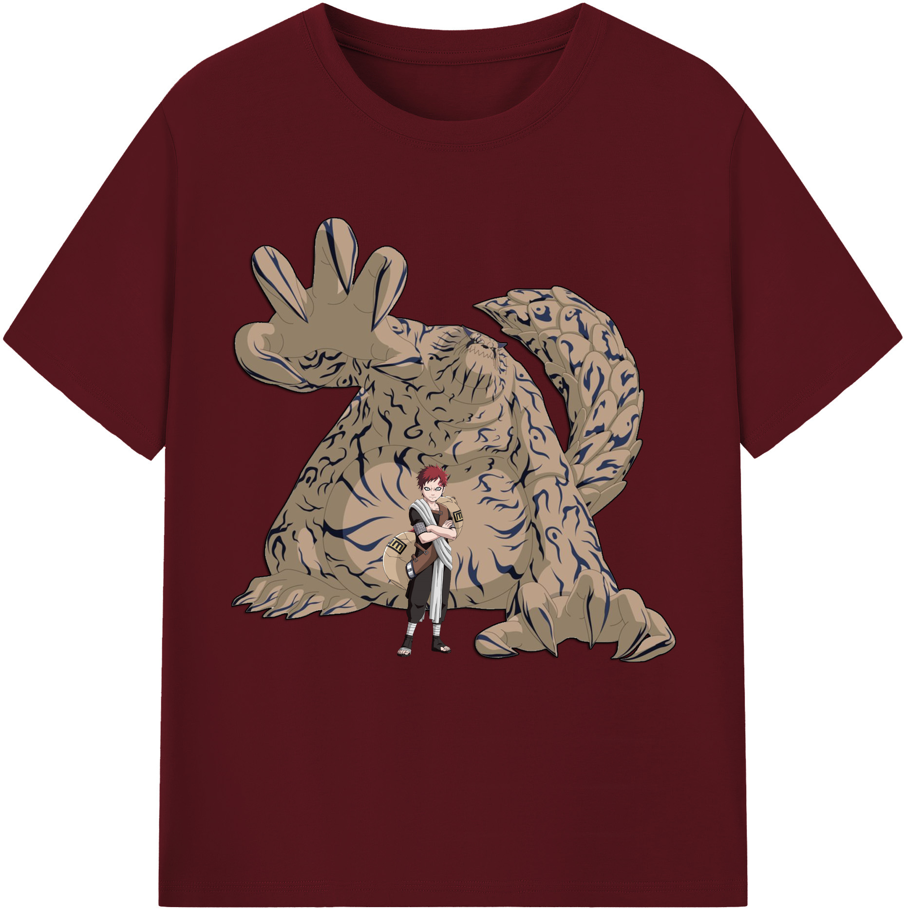 （画像用） NARUTO -ナルト- ガアラ Gaara 綿100％半袖Tシャツ（フロントプリント）